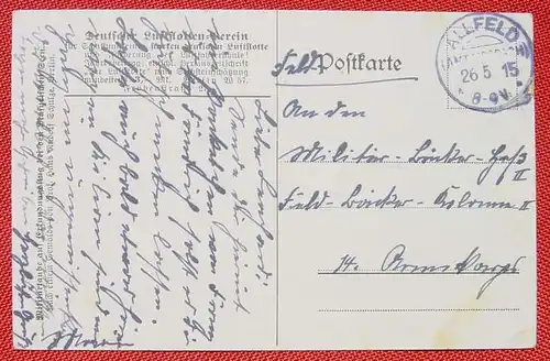 (1042184) Deutscher Luftflotten-Verein. Allfeld 1915. Militaertaube bei den Masurischen Seen