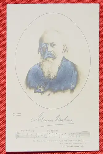 () Foto-Postkarte Johannes Brahms. Ruckseite unbeschrieben. Um 1900 ?