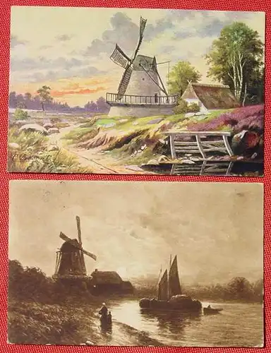(1042204) 4 x Postkarten Motiv : Windmuehlen. Alter nicht bekannt. 1920-1930 ?