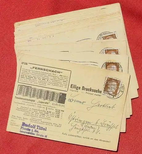 neu ein 21.11.2017, da Krüger nie bez. s. Ordner schwarze Schafe ! (1042212) 20 x Postkarten "Fernschach" um 1943. Gebraucht u. ausgefuellt