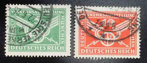 (1042216) Verkehrsausstellung Muenchen. Deutsches Reich Mi.-Nr. 370-71, gestempelt 1925