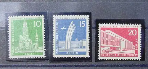 () Berlin, Mi. 140-142, 144-154. Freimarken Berliner Stadtbilder 1956-1962, postfrisch