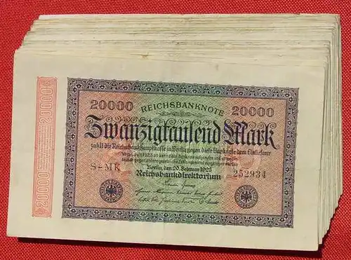 (1042087) 28 x 20.000 Reichsmark, Berlin 20. Feb. 1923. Reichsbanknoten, Ro. 84
