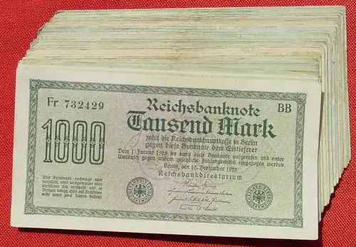 () 50 x 1.000 Reichsmark, Berlin 15. 9. 1922. Reichsbanknoten, Ro. 75