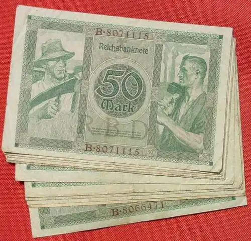 () 11 x 50 Reichsmark, Berlin 23. 6. 1920. Reichsbanknoten, Ro. 66