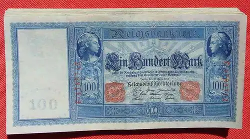 () 57 Banknoten zu je 100,00 Reichsmark, Berlin 1910. Ro. 43. Deutsches Reich. Geldscheine # nlvnoten