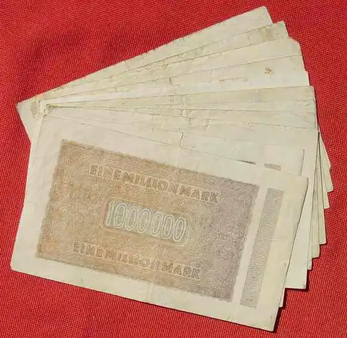 () 11 Banknoten zu je 1 Million Reichsmark, Berlin 1923. Ro. 93. Deutsches Reich. Geldscheine # nlvnoten