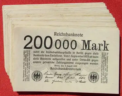 (1042277) 50 Banknoten zu je 200.000 Reichsmark, Berlin 1923. Ro. 99. Deutsches Reich. Geldscheine # nlvnoten