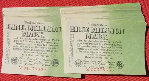 (1042278) 41 Banknoten zu je 1 Million Reichsmark, Berlin 1923. Ro. 100. Deutsches Reich. Geldscheine # nlvnoten