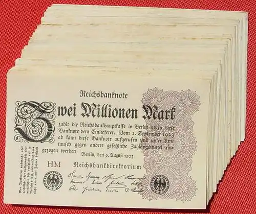 (1042281) 36 Banknoten zu je 2 Million Reichsmark, Berlin 1923. Ro. 103. Deutsches Reich. Geldscheine # nlvnoten
