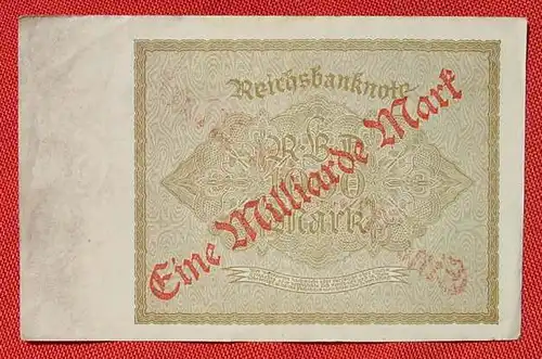 () Banknote Ueberdruck 1 Milliarde Reichsmark auf 1000 RM, Berlin 1923. Ro. 110. Deutsches Reich. Geldscheine # nlvnoten