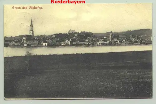 () Gruss aus Vilshofen (Niederbayern) Poststempel 1909. PLZ-Bereich 94474