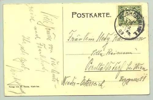 () Gruss aus Vilshofen (Niederbayern) Poststempel 1909. PLZ-Bereich 94474