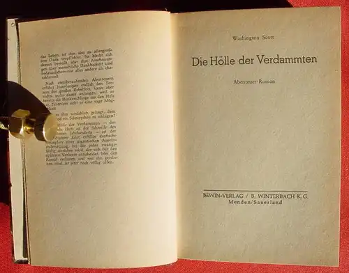 (1042518) Washington Scott. "Die Hoelle der Verdammten". Abenteuer. 254 S., Bewin-Verlag / B. Winterbach
