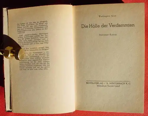 () Washington Scott. "Die Hoelle der Verdammten". Abenteuer. 254 S., Bewin-Verlag / B. Winterbach