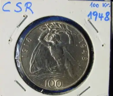 (1042773) Silbermuenze. Tschechoslowakei. 100 Kronen 1948 (KM. 27, 1918-1948)
