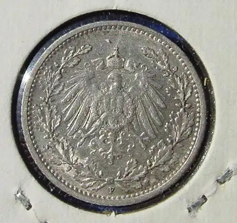 () Deutsches Reich. Silbermuenze. Halbe Reichsmark 1912-F, Jaeger-Nr. 16