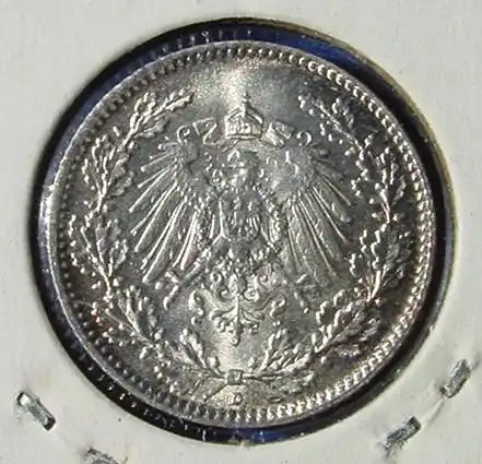 () Deutsches Reich. Silbermuenze. Halbe Reichsmark 1916-D (sehr gut erhalten), Jaeger-Nr. 16