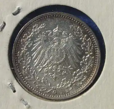 () Deutsches Reich. Silbermuenze. Halbe Reichsmark 1917-G (sehr guter Zustand !), Jaeger-Nr. 16