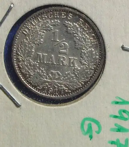 (1043027) Deutsches Reich. Silbermuenze. Halbe Reichsmark 1917-G (sehr guter Zustand !), Jaeger-Nr. 16