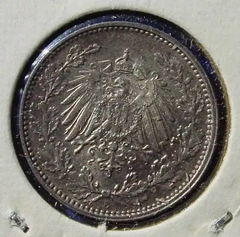 () Deutsches Reich. Silbermuenze. Halbe Reichsmark 1919-E, guter Zustand, Jaeger-Nr. 16