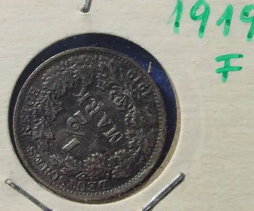 (1043051) Deutsches Reich. Silbermuenze. Halbe Reichsmark 1919-F, geschwaerzt ! Sehr guter Zustand. Jaeger-Nr. 16