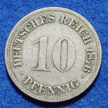 (1043992) Deutsches Reich 10 Pfennig 1876-G. Kaiserreich. J.4