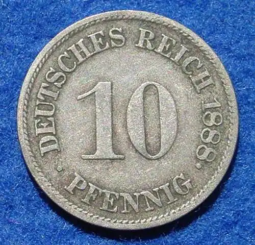 (1043993) Deutsches Reich 10 Pfennig 1888-F. Kaiserreich. J.4