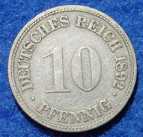 (1043996) Deutsches Reich 10 Pfennig 1892-F. Kaiserreich. J.13