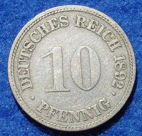 () Deutsches Reich 10 Pfennig 1892-F. Kaiserreich. J.13