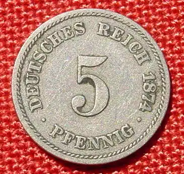 (1043998) Deutsches Reich 5 Pfennig 1874-A. Kaiserreich. J.3