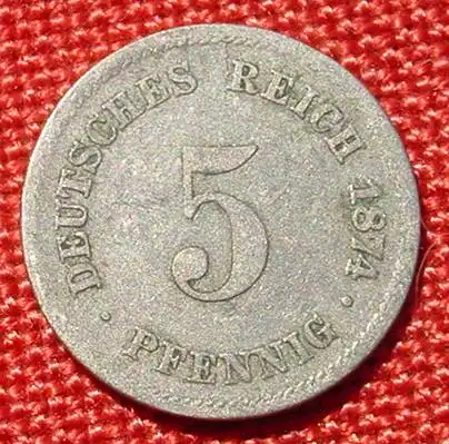 (1044002) Deutsches Reich 5 Pfennig 1874-E. Kaiserreich. J.3