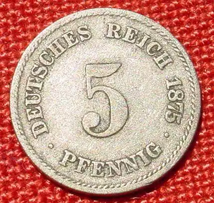 (1044011) Deutsches Reich 5 Pfennig 1875-F. Kaiserreich. J.3