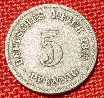 () Deutsches Reich 5 Pfennig 1875-F. Kaiserreich. J.3