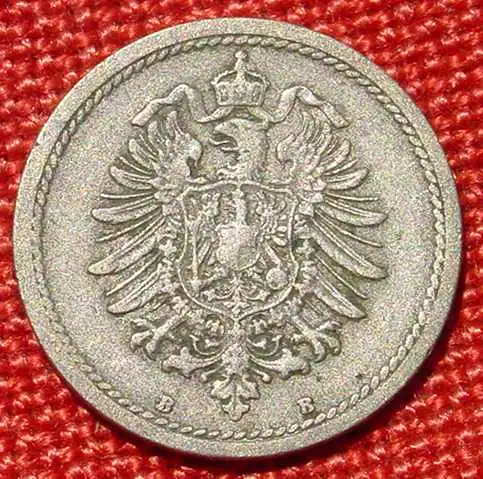 () Deutsches Reich 5 Pfennig 1876-B. Kaiserreich. J.3