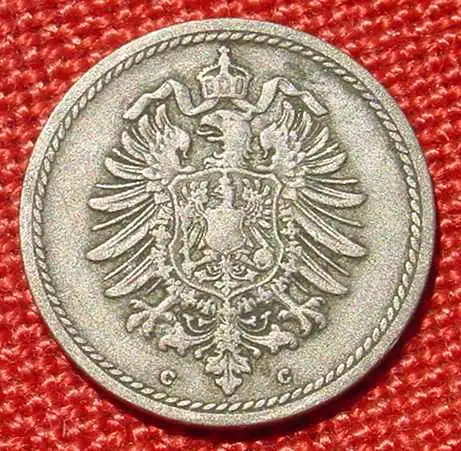 () Deutsches Reich 5 Pfennig 1876-C. Kaiserreich. J.3