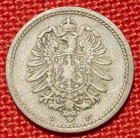 () Deutsches Reich 5 Pfennig 1876-D. Kaiserreich. J.3