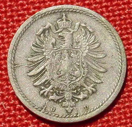 () Deutsches Reich 5 Pfennig 1876-D. Kaiserreich. J.3