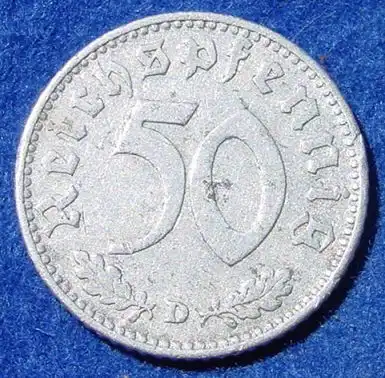 () Deutsches Reich. 50 Reichspfennig 1935-D. Drittes Reich. J.368