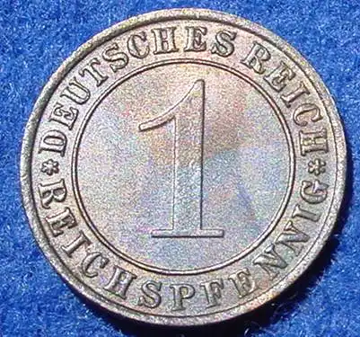 (1044060) Deutsches Reich. 1 Reichspfennig 1933-E. Weimarer Republik. J.313
