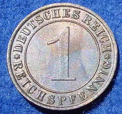 () Deutsches Reich. 1 Reichspfennig 1933-E. Weimarer Republik. J.313