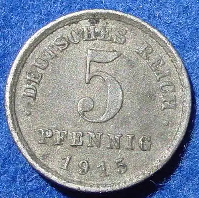 (1044065) Deutsches Reich. 5 Pfennig 1915-E. Kaiserreich. J.297. Eisen-Muenze