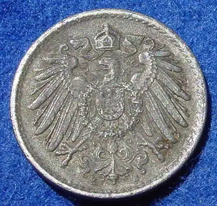 () Deutsches Reich. 5 Pfennig 1915-E. Kaiserreich. J.297. Eisen-Muenze