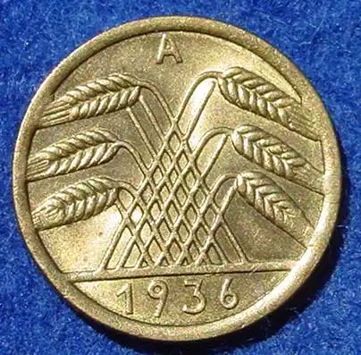 (1044071) Deutsches Reich. 5 Reichspfennig 1936-A. Weimarer Republik. J.316. Sehr guter Zustand, oder ?