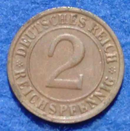 (1044085) Deutsches Reich. 2 Reichspfennig 1925-G. Weimarer Republik. J.314