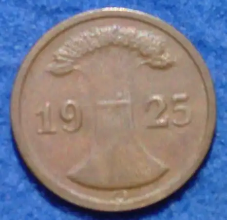 () Deutsches Reich. 2 Reichspfennig 1925-G. Weimarer Republik. J.314