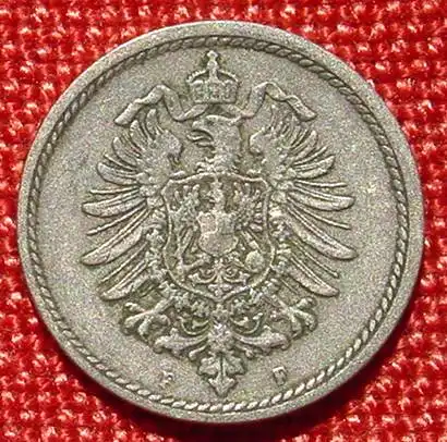 () Deutsches Reich. 5 Pfennig 1889-F. Kaiserreich. J.3, noch recht gut erhalten, oder ?