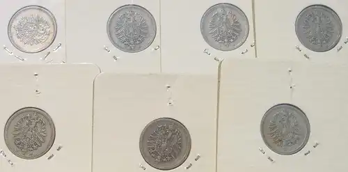 (1044098) 7 x Deutsches Reich. 5 Reichspfennig 1875-A-C-D-E-F-G-J. Kaiserreich. J.3
