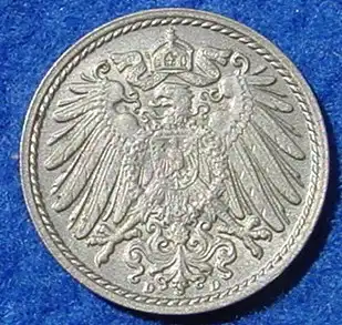 () Deutsches Reich. 5 Pfennig 1909-D. Kaiserreich. J.12, ein wunderschoenes Stueck, oder ?