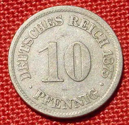 () Deutsches Reich. 10 Pfennig 1875-J. Kaiserreich. J.4